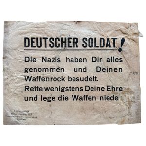 Original WWII Dutch resistance poster 'Deutscher Soldat!'