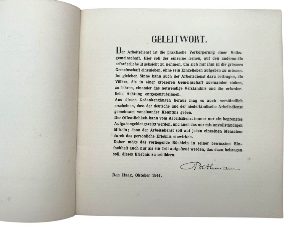 Original WWII Dutch NAD booklet Von Arbeitsmännern und Maiden – Mannen en Meisjes van den Arbeidsdienst