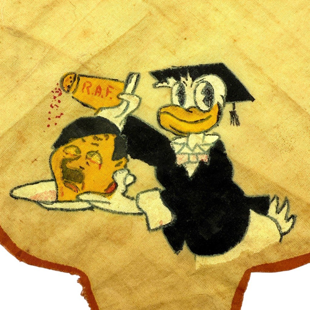 Original WWII British Anti-Axis Donald Duck handkerchief