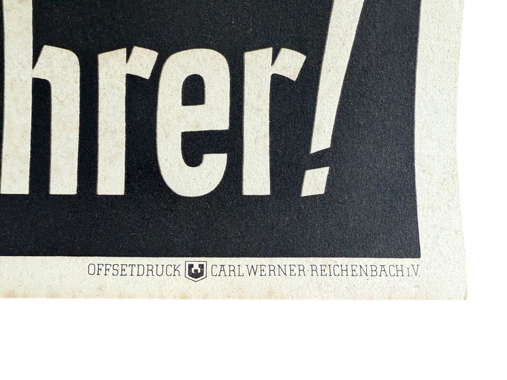 Original WWII German propaganda poster Adolf Hitler