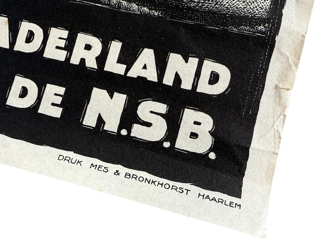 Original WWII Dutch NSB poster 'De trossen los, hou zee!'