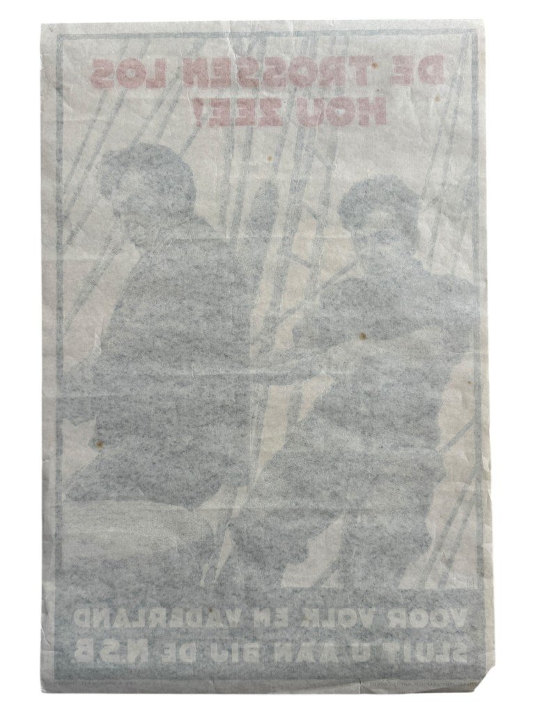 Original WWII Dutch NSB poster 'De trossen los, hou zee!'