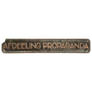 Original WWII Dutch NSB propaganda department metal sign