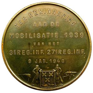 Original Pre 1940 Dutch army medal Bergen op Zoom