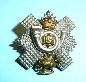 QVC Victorian Highland Light Infantry (HLI) Officers Gilt and Silver Plated Collar Badge