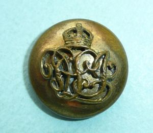 Durham Light Infantry (DLI) Officer's Gilt Mounted Cap / Mess Dress / Hunt Button, King's Crown