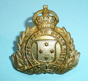 WW1 New Zealand - 10th (North Ontago Rifles) Regiment Brass Cap / Collar Badge