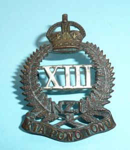 WW1 New Zealand - 13th (North Canterbury and Westland) Infantry Regiment Bi-Metal Cap Badge