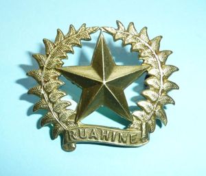 WW1 New Zealand - 17th (Ruahine) Infantry Regiment Brass Cap / Collar Badge