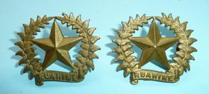 WW1 New Zealand - 17th (Ruahine) Infantry Regiment Pair of Collar Badges - Gaunt