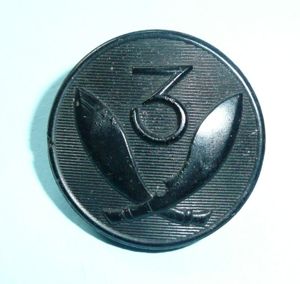 3rd Queen Alexandra's Own Gurkha Rifles Large Pattern Black Great Coat Button