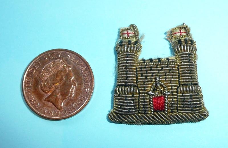 Loyal Suffolk Hussars (LSH) Officer's Bullion Mess Dress Collar Badge