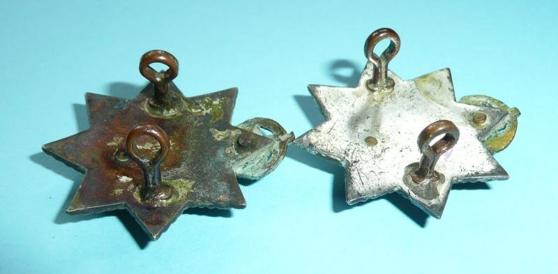 East Surrey Regiment Officer's Matched Pair of Collar Badges