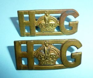 WW2 New Zealand HG Home Guard Brass Cap Badge