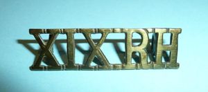 XIXRH - 19th Royal Hussars Officer's Shoulder Title, Post 1908