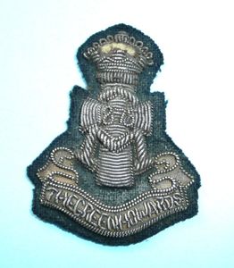 The Green Howards (Alexandra Princess of Wales's Own ( Yorkshire Regiment)) Volunteer Battalion Officer's Silver Bullion Forage Cap Badge