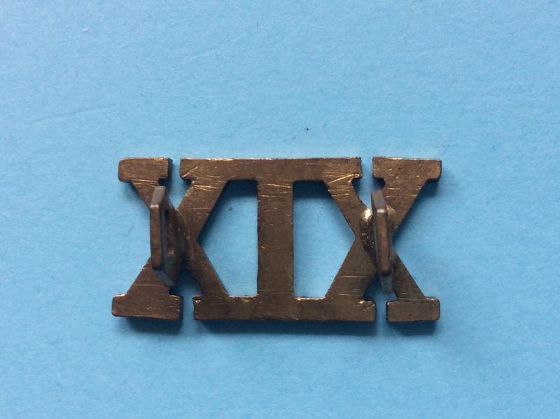 Indian Army - XIX 19th Punjabis Officer's Brass Shoulder Title