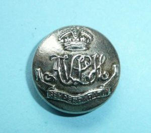 Assam Valley Light Horse AVLH Officer's Silver Plated Medium Pattern Button, King's Crown