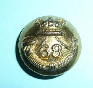 68th Light Infantry (1st Durham Light Infantry) Officer's Fire Gilt Tunic Button