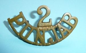 Indian Army - 2 / Punjab Regiment Brass Shoulder Title