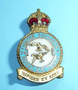 WW2 No 29 Fighter Squadron Enamel and Gilt Brass Sweetheart Pin Brooch Badge - Miller c1940s