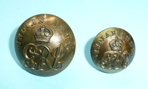Indian Army - Staff Corps Officers Pair of Gilt Brass Buttons