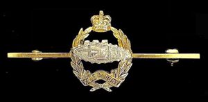 Royal Tank Regiment Silver Gilt Bar Brooch circa 1950's