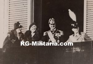 Original WW2 French Press Photo - Hungarian president Miklós Horthy with the king of Italy Victor Emanuel III (1938)