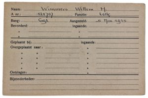 Original WW2 Allied Document - Registration card Dutch interpreter in allied service (1945)