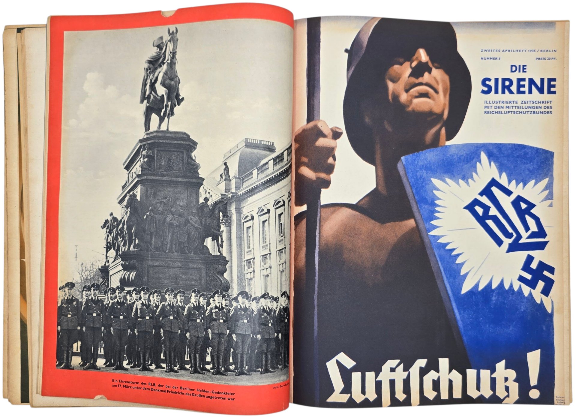 Original WW2 German RLB Magazine - Reichsluftschutzbund, Die Sirene bound year (1935) — image 10