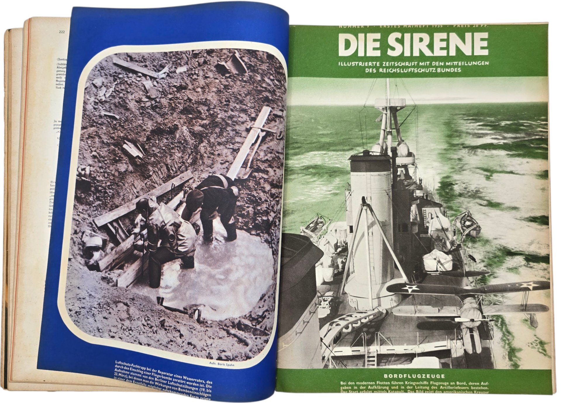 Original WW2 German RLB Magazine - Reichsluftschutzbund, Die Sirene bound year (1935) — image 11