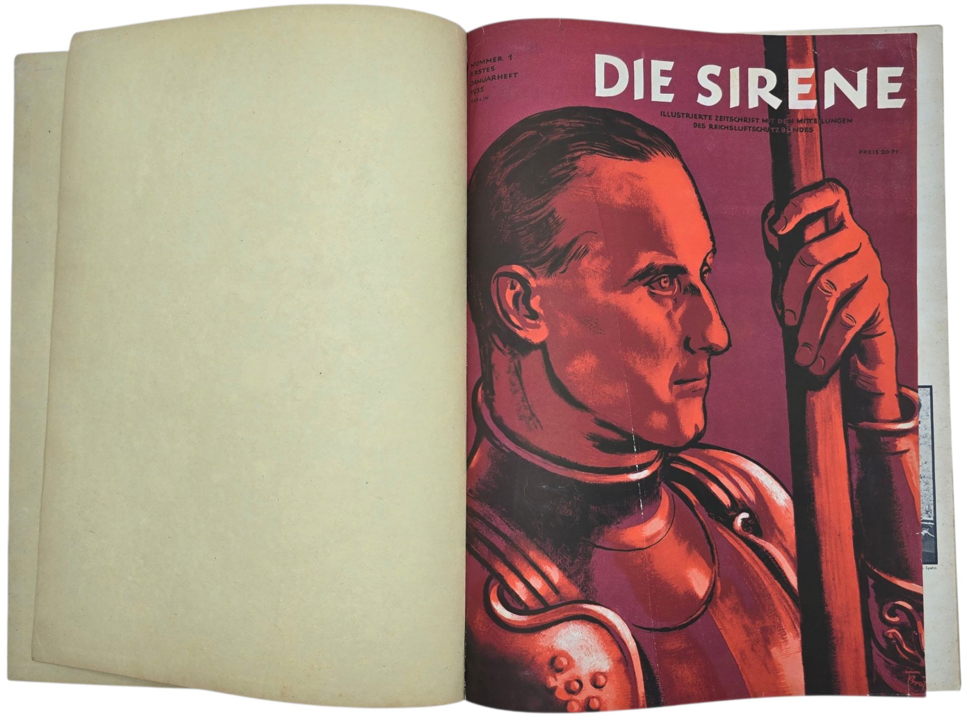 Original WW2 German RLB Magazine - Reichsluftschutzbund, Die Sirene bound year (1935) — image 2