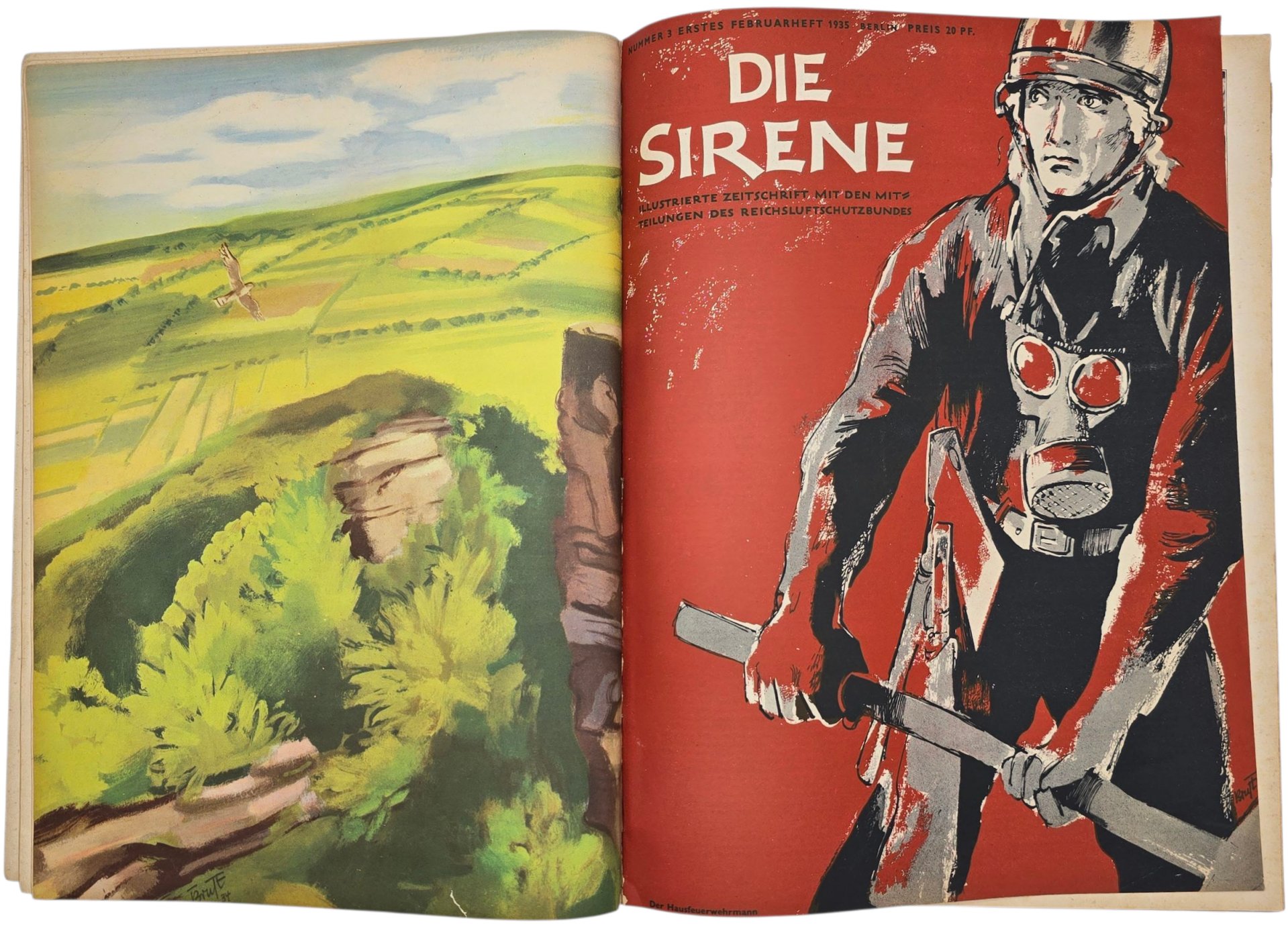 Original WW2 German RLB Magazine - Reichsluftschutzbund, Die Sirene bound year (1935) — image 4