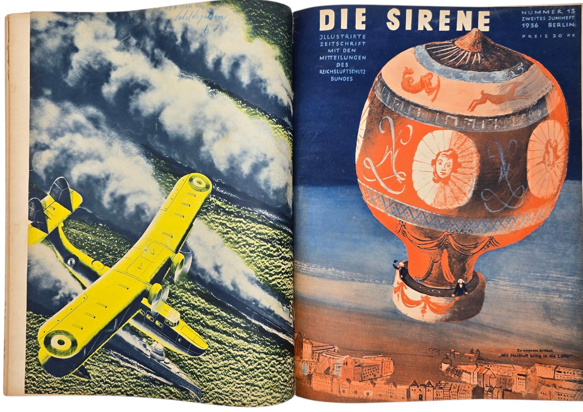 Original WW2 German RLB Magazine - Reichsluftschutzbund, Die Sirene bound year (1936) — image 11