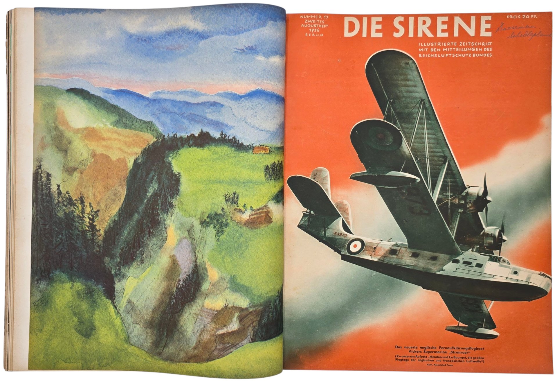 Original WW2 German RLB Magazine - Reichsluftschutzbund, Die Sirene bound year (1936) — image 12