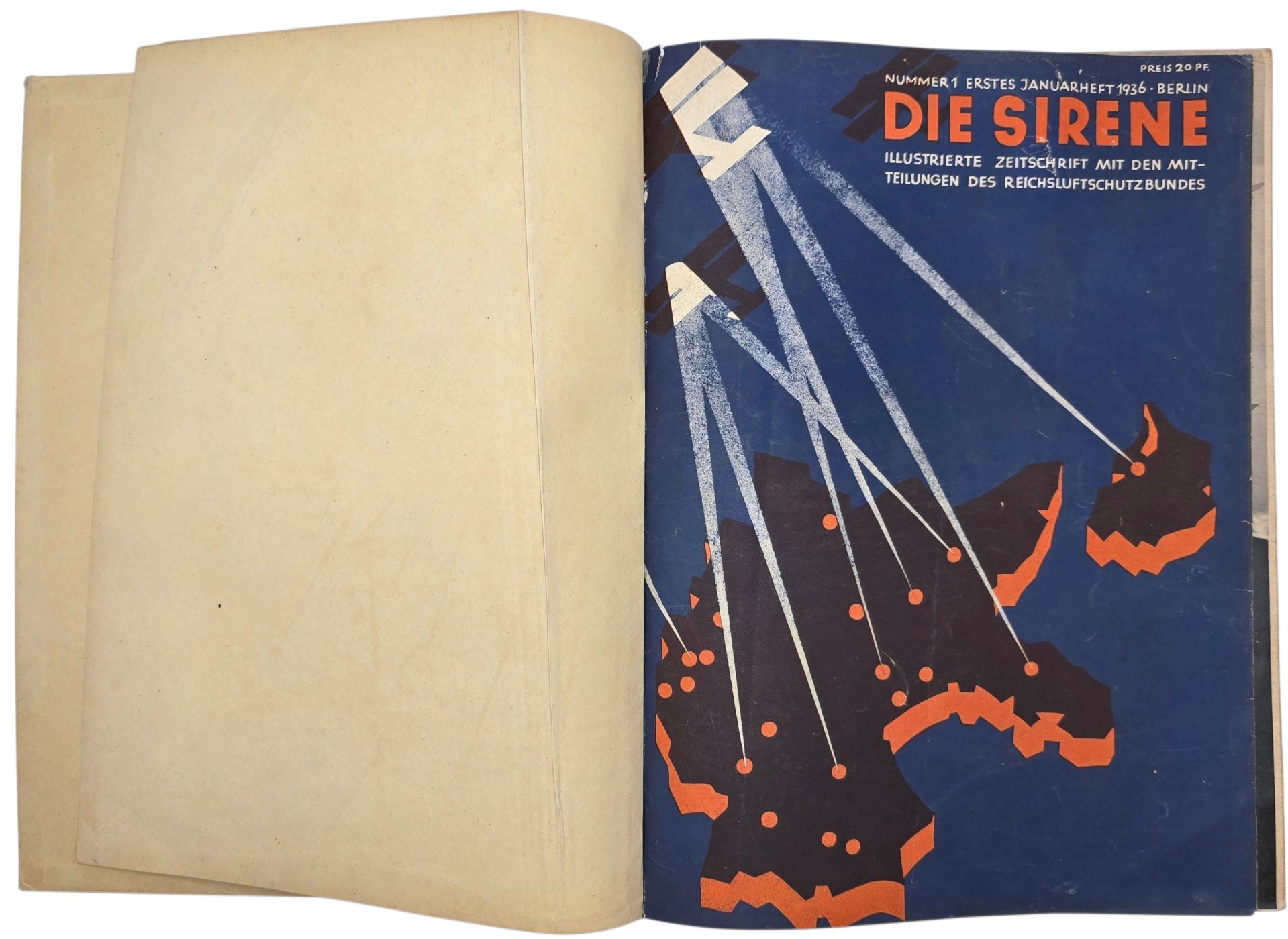 Original WW2 German RLB Magazine - Reichsluftschutzbund, Die Sirene bound year (1936) — image 2