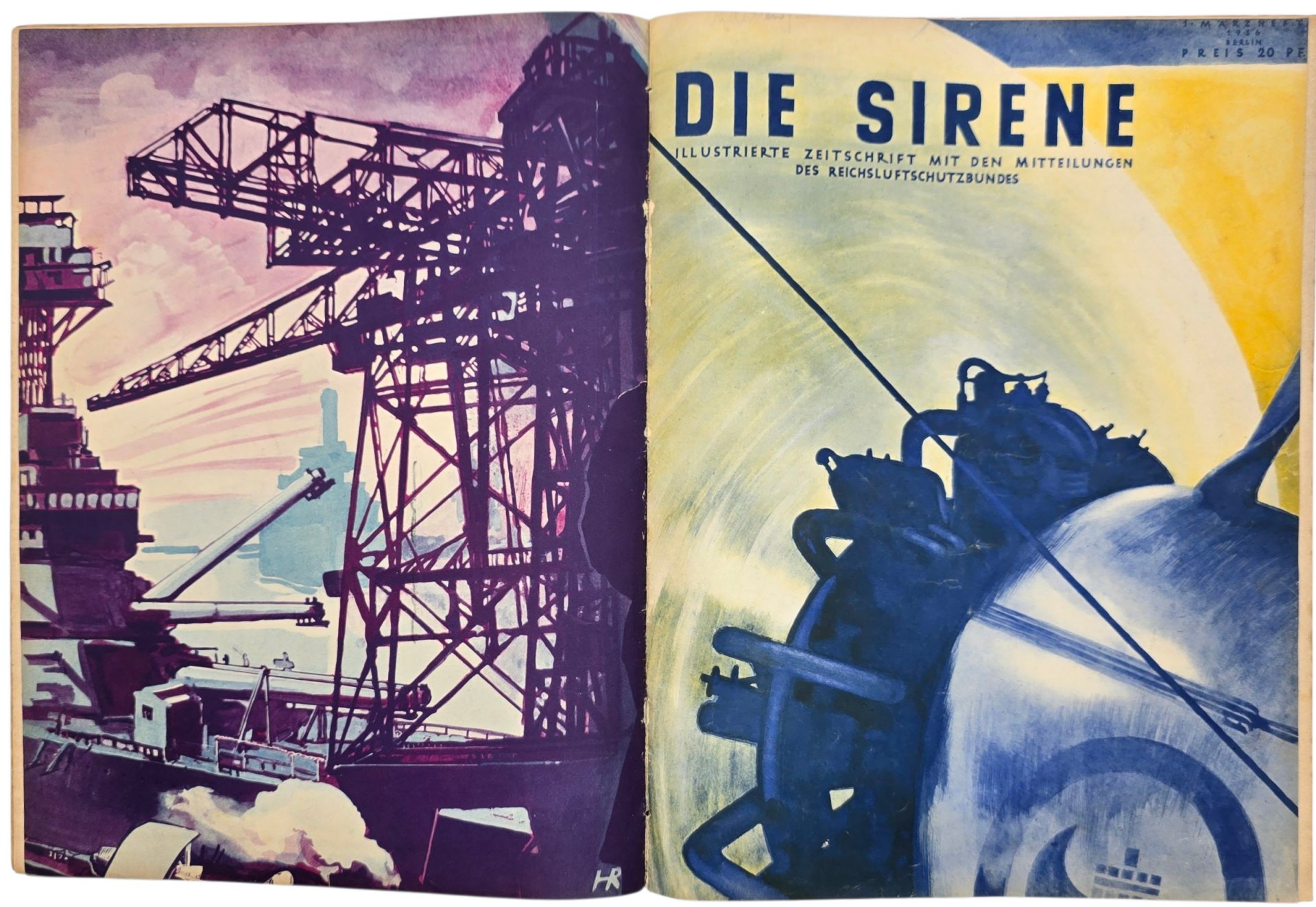 Original WW2 German RLB Magazine - Reichsluftschutzbund, Die Sirene bound year (1936) — image 4