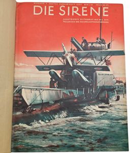 Original WW2 German RLB Magazine - Reichsluftschutzbund, Die Sirene bound year (1937)