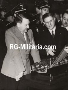 Original WW2 US Press Photo - Adolf Hitler inspects the Auto Show, Berlin (1937)