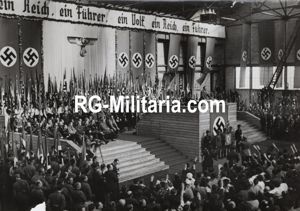 Original WW2 French Press Photo - Adolf Hitler speaking in Graz, Austria (1938)