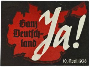 Original WW2 German NSDAP Document - Volksabstimmung flyer, Ganz Deutschland Ja! 10 April (1938)