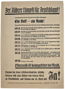 Original WW2 German NSDAP Document - Der Führer kämpft für Deutschland! Austrian propaganda flyer (1938)