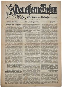 Original German Antisemitic Newspaper - Der eiserne Besen, Ein Blatt der Notwehr, Antisemitenbund (1919)