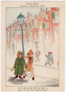 Original WW2 Dutch Collaboration NSB Postcard - ''Valse Triste'', Jewish man (1942)
