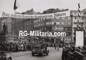 Original WW2 German Press Photo - LSSAH Leibstandarte Adolf Hitler enter Prague (1939)