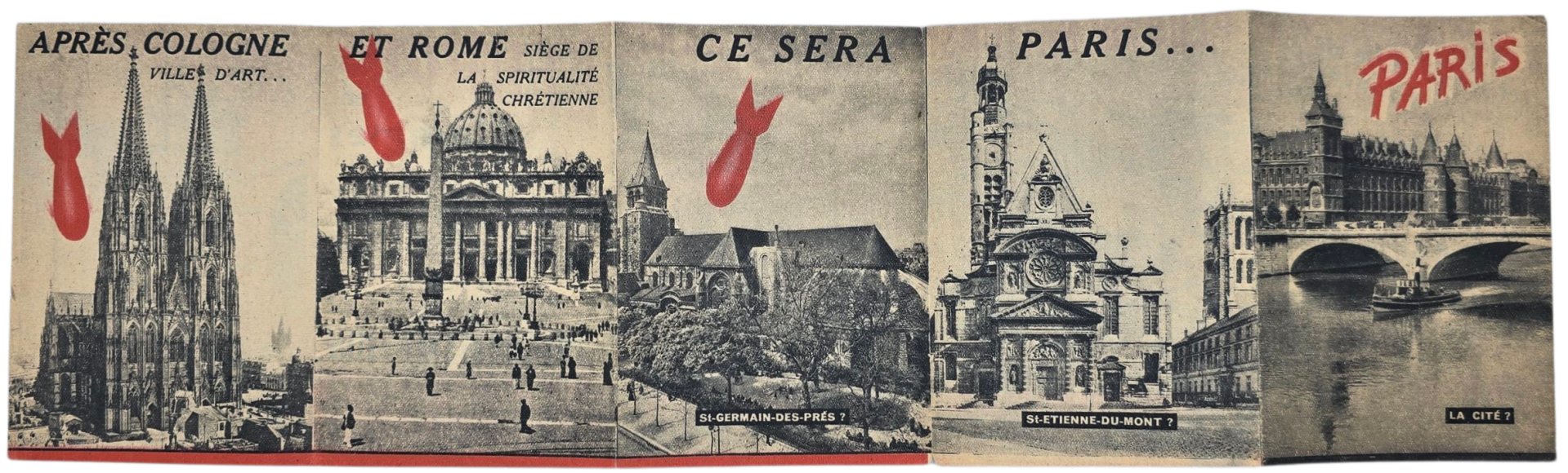 Original WW2 French Document - Anti-allied and anti-communist flyer about air raids — image 2