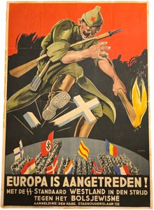 Original WW2 Dutch Waffen SS Poster - Europa is aangetreden! SS Standaard Westland (1941)