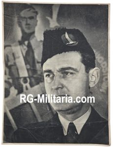 Original WW2 Dutch Collaboration NJS Press Photo - Jeugdstorm Cornelis van Geelkerken portrait picture poster