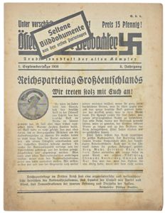 Original WW2 German Newspaper - Österreichischer Beobachter, 3th Year, 1st September edition (1938)