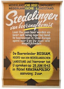 Original WW2 Dutch Collaboration NOC Poster - Nederlandsche Oost Compagnie, Roskam Krasnapolsky, Amsterdam (1943)